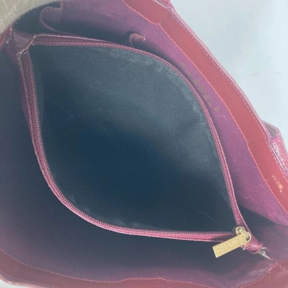 CHANEL Bag CC CC Mark bag Shoulder Bag enamel Red - Picture 14 of 16